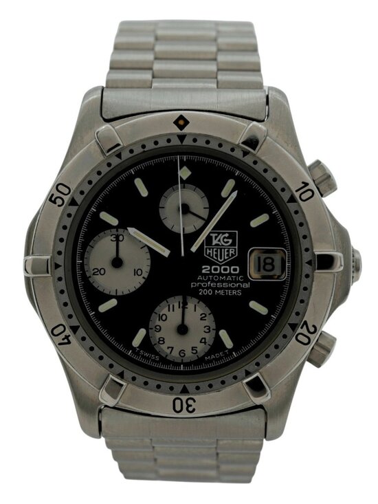 Tag Heuer 38mm Men\'s 2000 Series Stainless Steel Auto Chrono Watch Ref: 162.006! main image 7